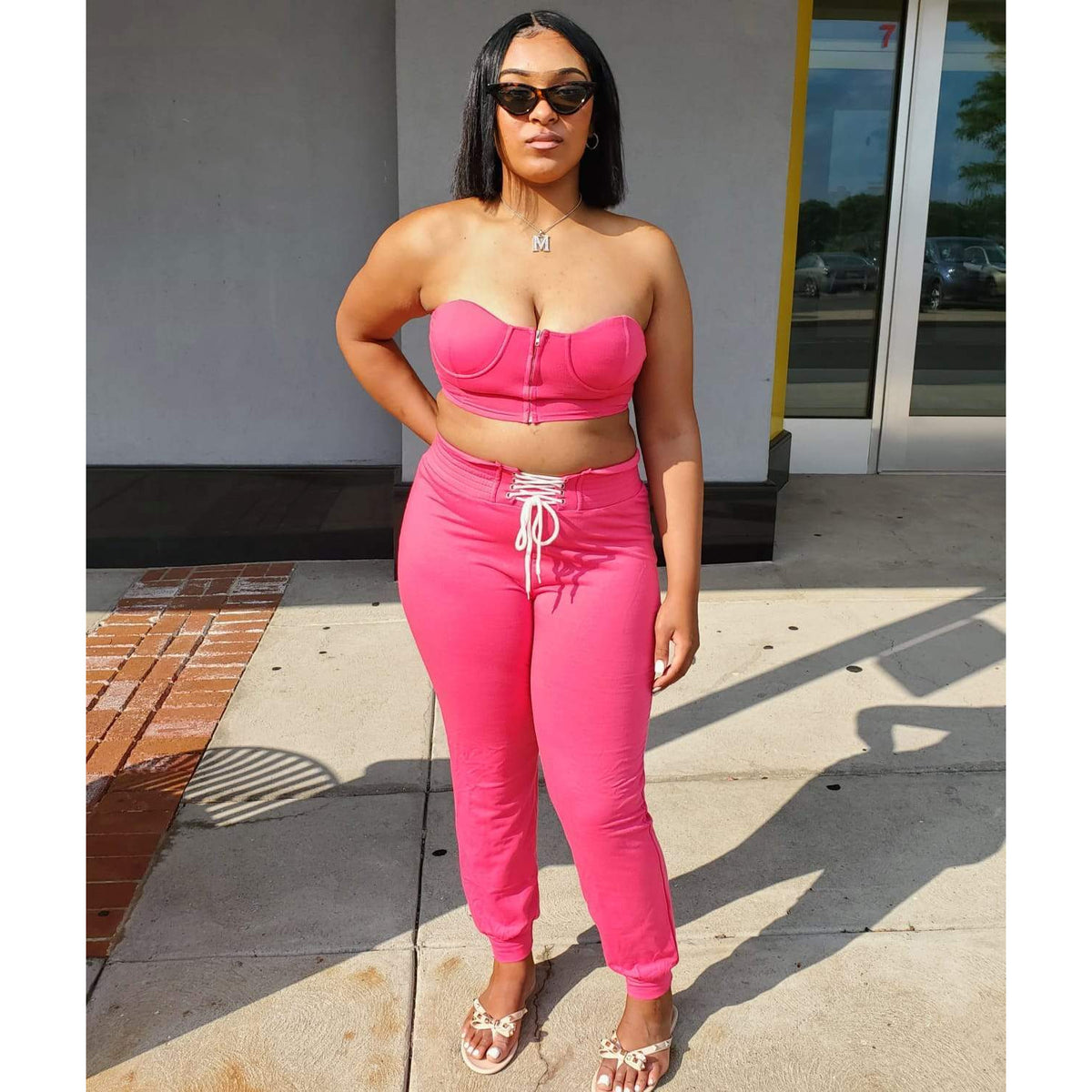 Bee More Jogger Set ( Fuchsia) Private