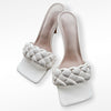 Cannes Festival Squared Toe Mule (White) Legend