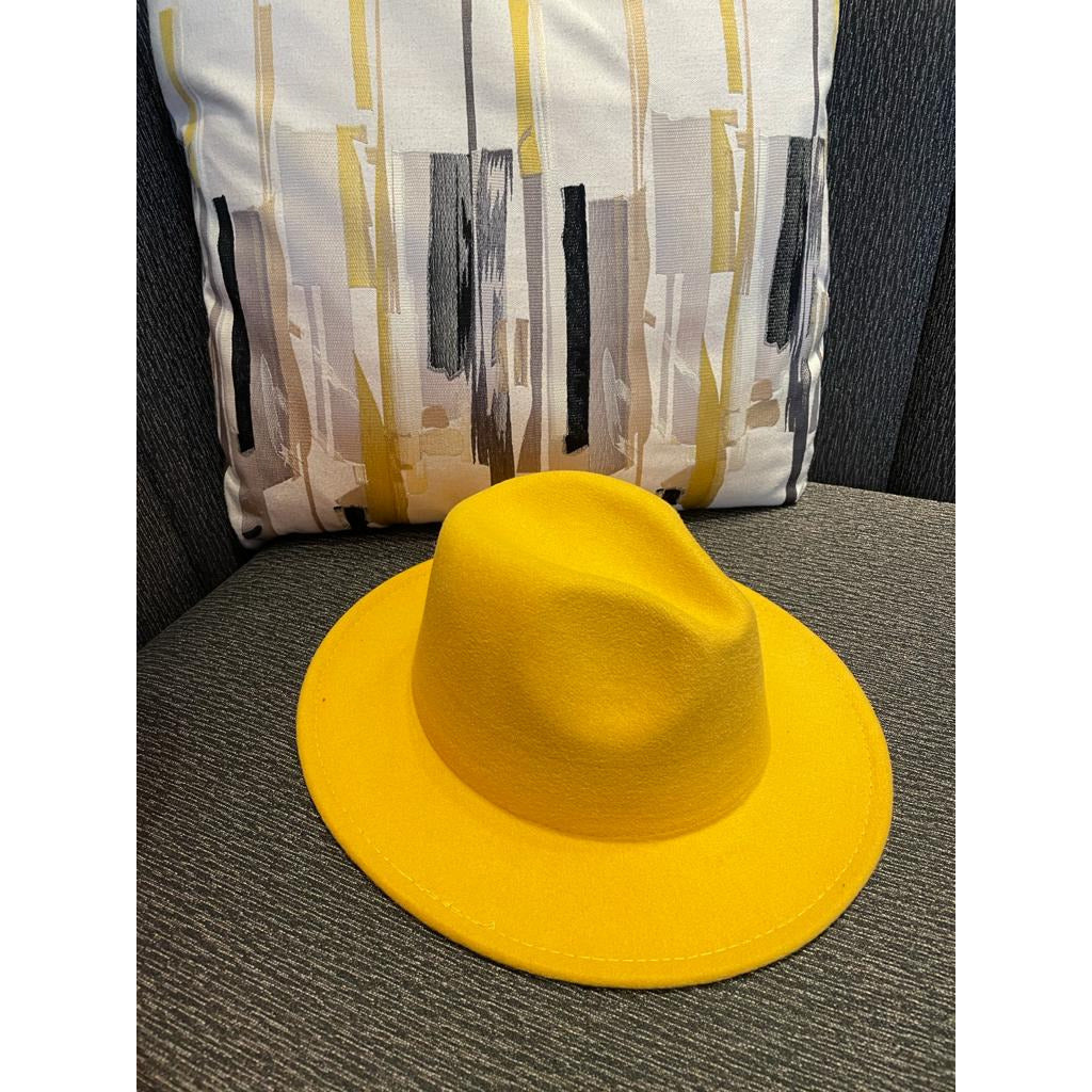 DNice Yellow Fedora Hat (Purple Bottom) Charm / China Vendor