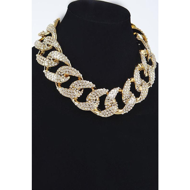 Oversized Stone Chain Necklace H & D Accessories