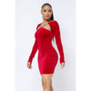 She Royal Velvet Mini Dress (Red) Capsulle