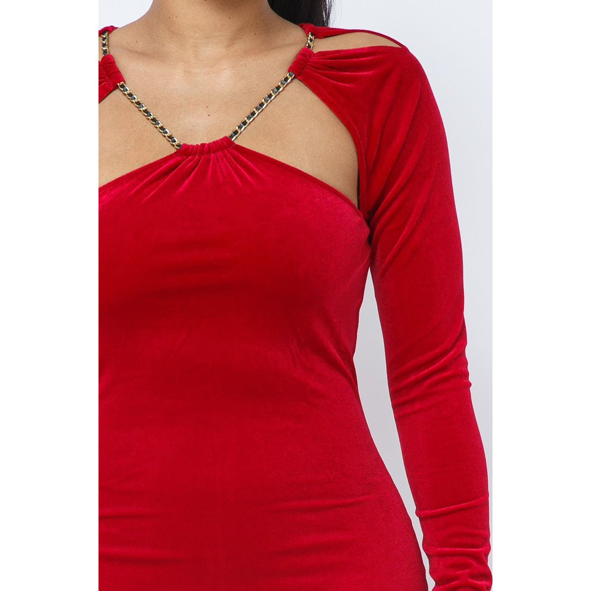 She Royal Velvet Mini Dress (Red) Capsulle