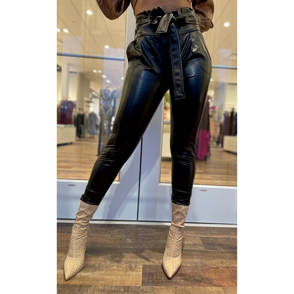 Kayla Faux Leather Pants (Black)