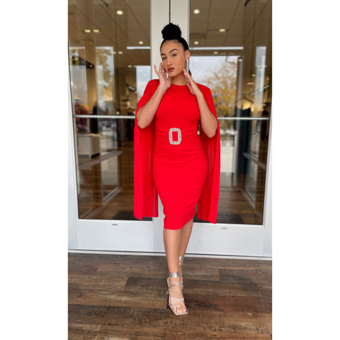 Zara Pleated Sleeve Midi Dress (Red) Sale Zara Pleated Sleeve Midi Dress (Red) Sale