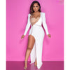 White High Split Maxi Dress