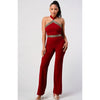 Halter Back Jumpsuit (Wine)