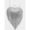 Rhinestone Fringe Heart Clutch Purse