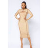 New Look Mock Neck Midi Dress (Nude)