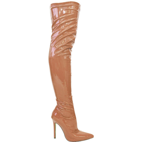 Over the Knee Nude Parent Boots (Mocha)