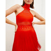 Fringe Bandage Midi Dress - Red