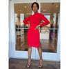 Crystal Bodycon Midi Dress (Red)