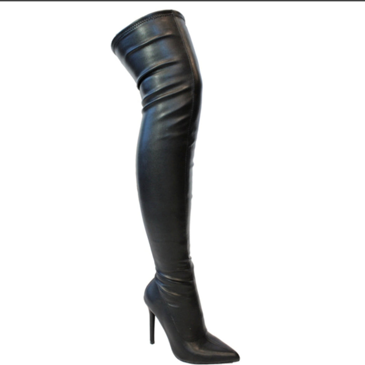 Thigh High Stiletto Boot (Black)