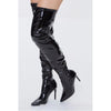 Over the Knee Black Patent Stiletto Boots