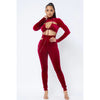 Missy Velour Jumpsuit (Red)