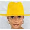 DNice Yellow Fedora Hat (Red Bottom)