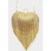 Rhinestone Fringe Heart Clutch Purse